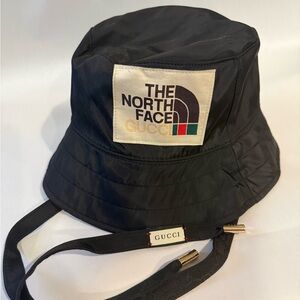 Gucci x The North Face GG Canvas Reversible Bucket Hat Black/Black Unisex.